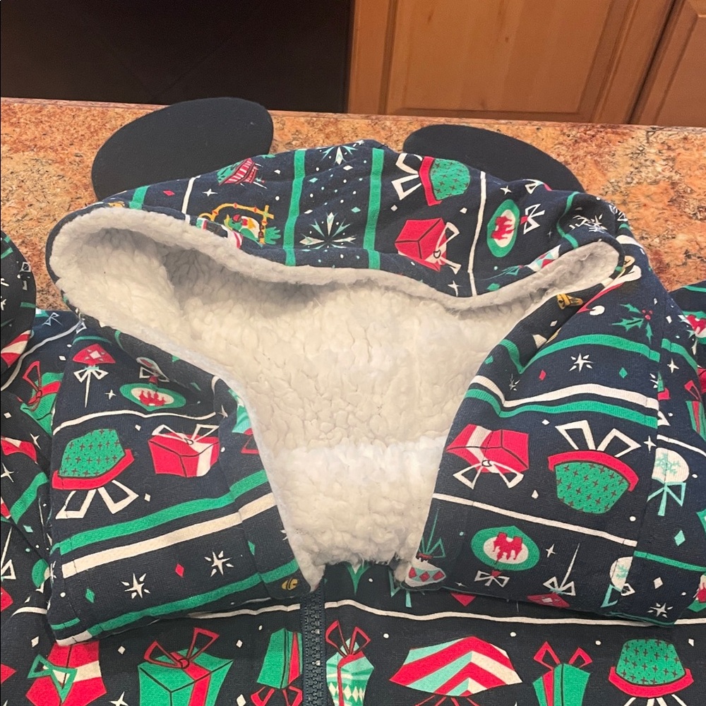 Disney Holiday Mickey Hooded onesie with Ears